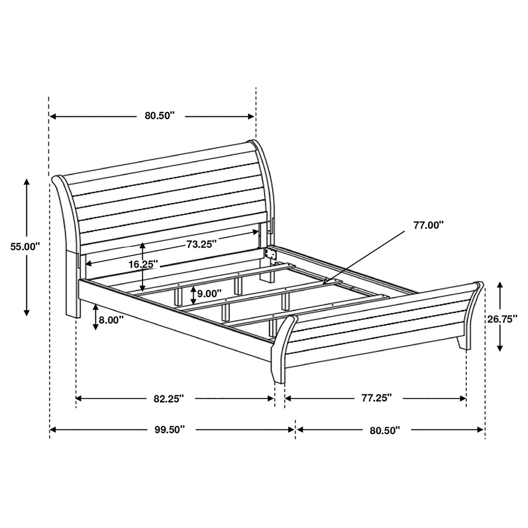 Frederick Wood California King Sleigh Bed Weathered Oak