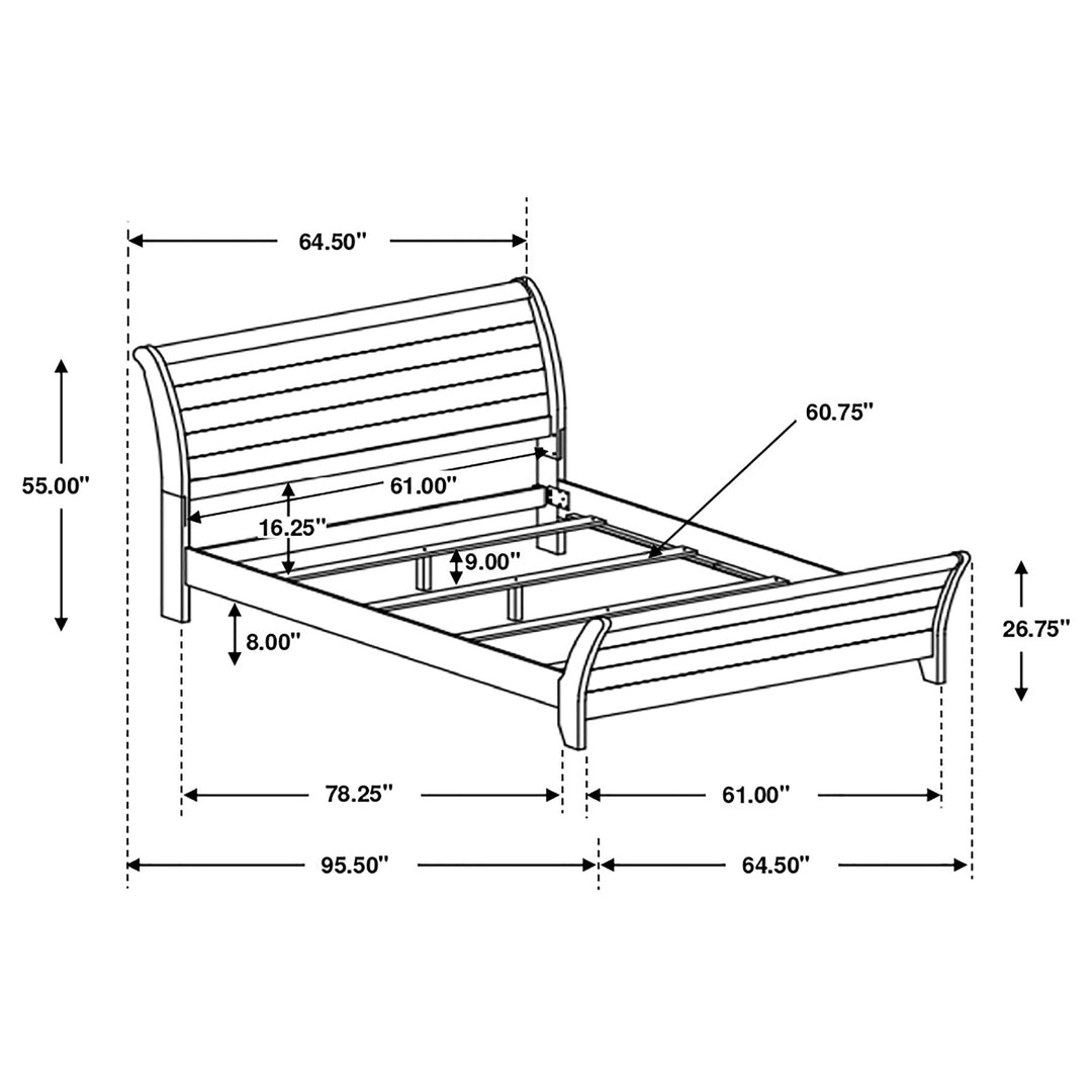 Frederick Wood Queen Sleigh Bed Weathered Oak