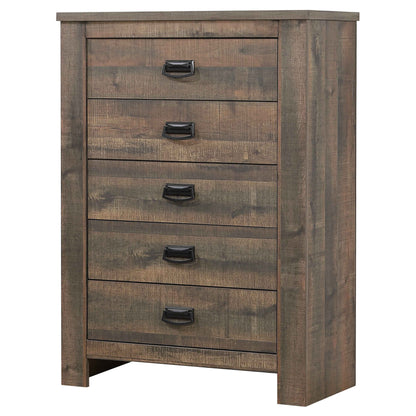 Frederick 5-drawer Bedroom Chest Weathered Oak