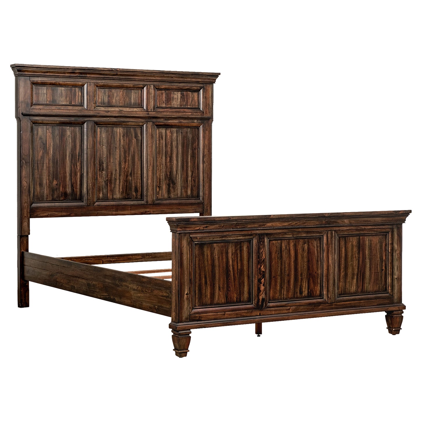 Avenue Wood Eastern King Panel Bed Weathered Burnished Brown