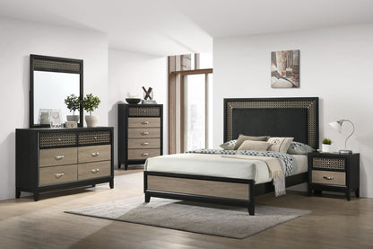 Valencia Wood Queen Panel Bed Black