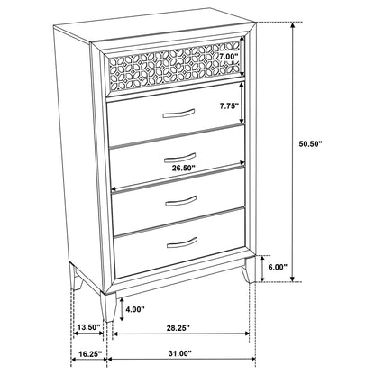 Valencia 5-drawer Bedroom Chest Black