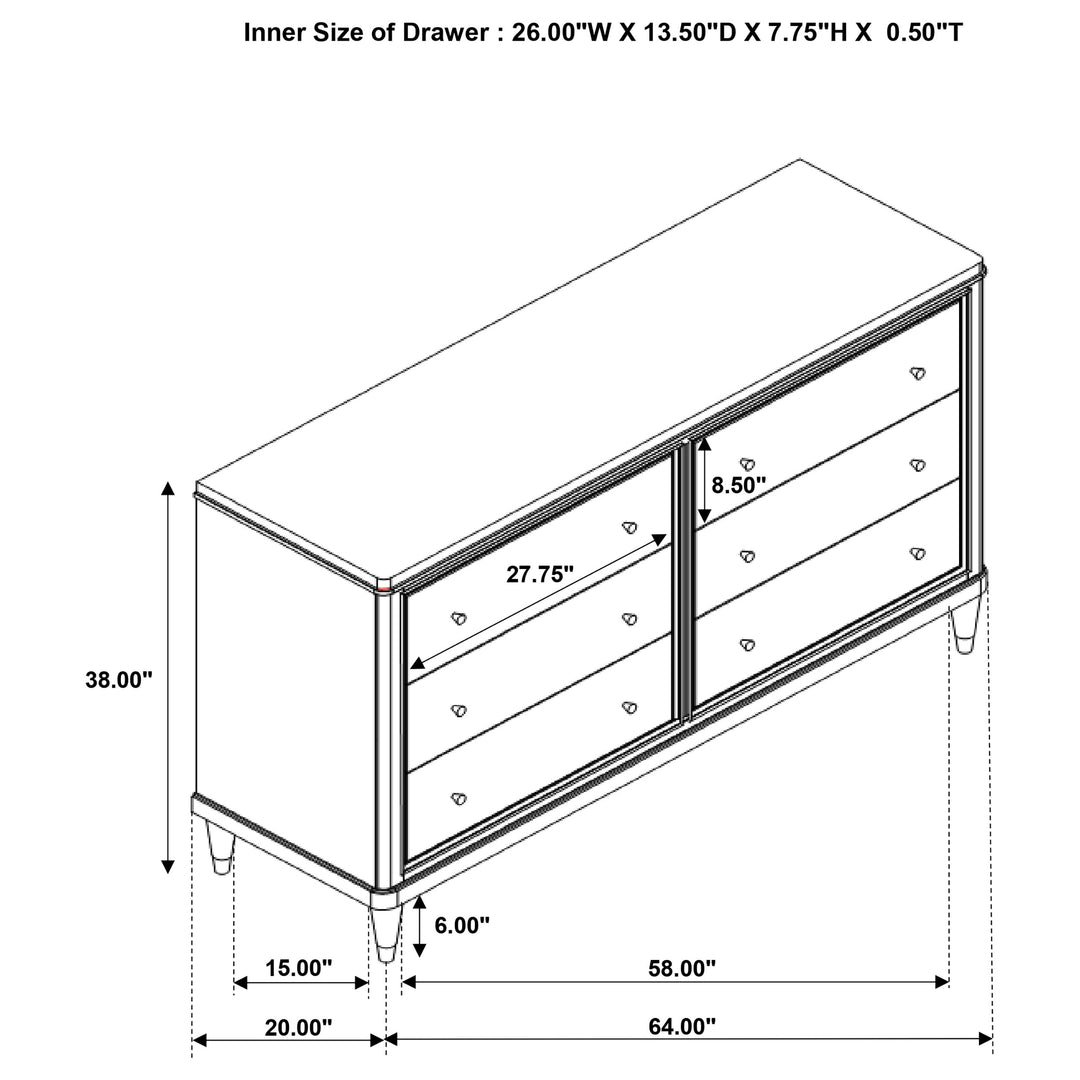 Emberlyn 6-drawer Dresser Brown