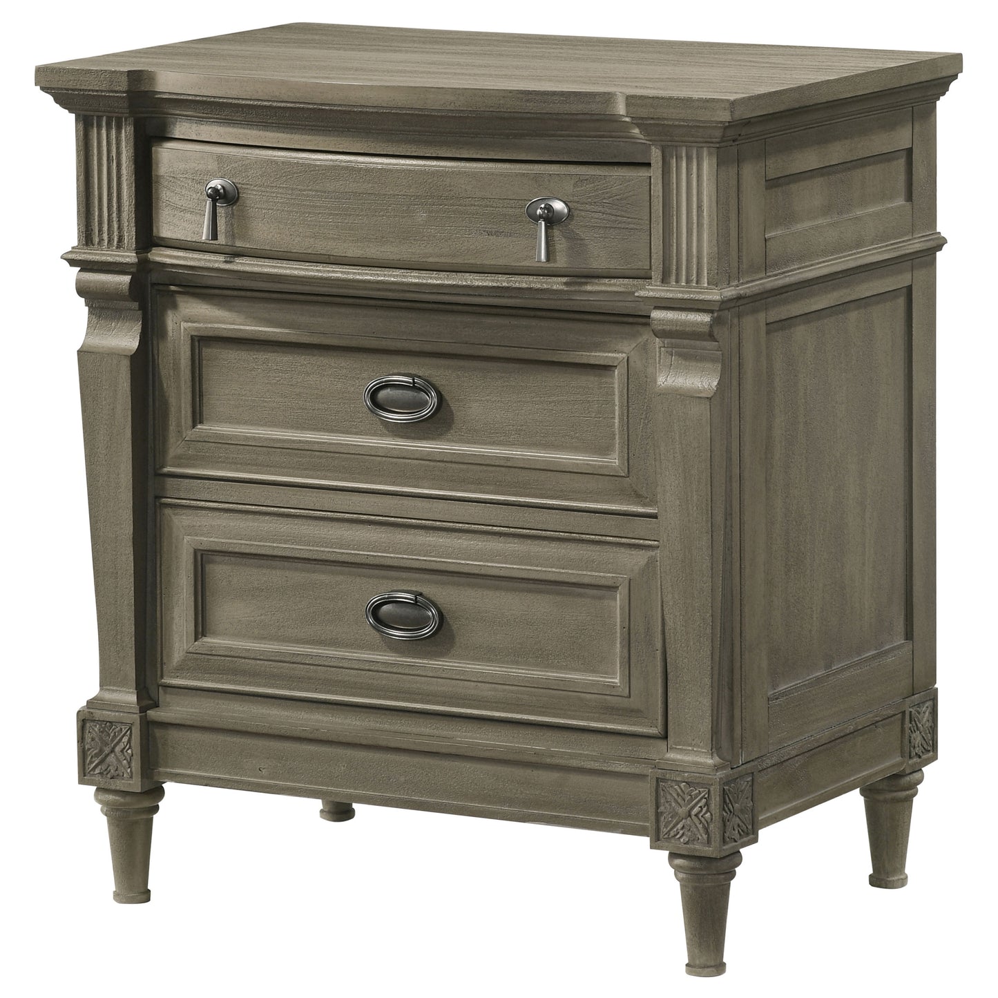 Alderwood 3-drawer Nightstand French Grey