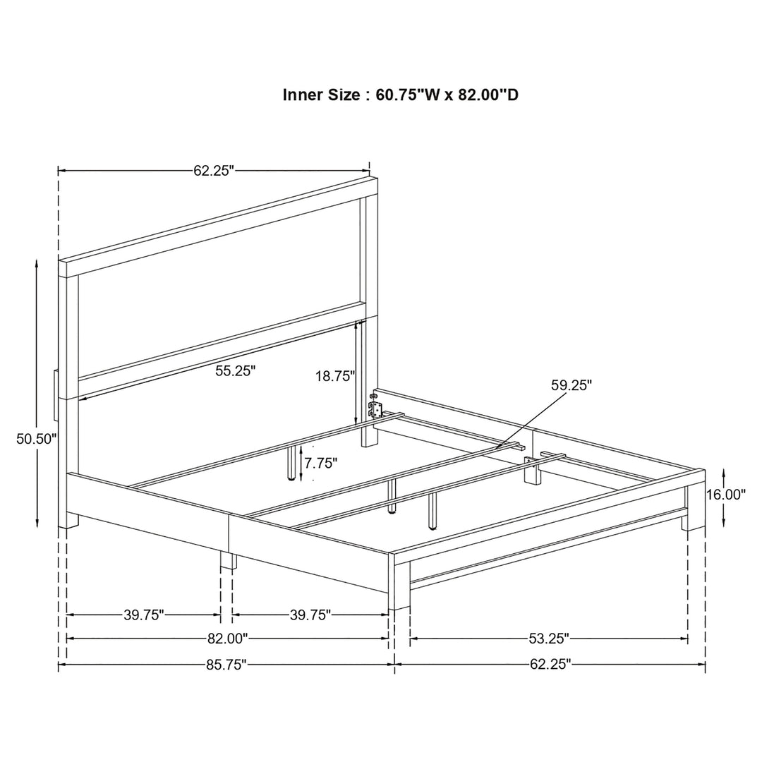 Sidney Wood Queen Panel Bed Rustic Pine