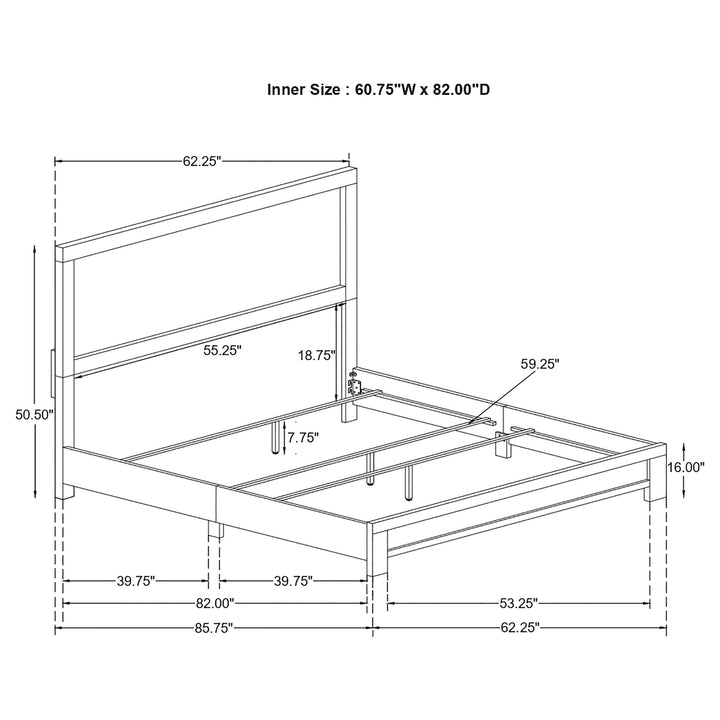 Sidney Wood Queen Panel Bed Rustic Pine