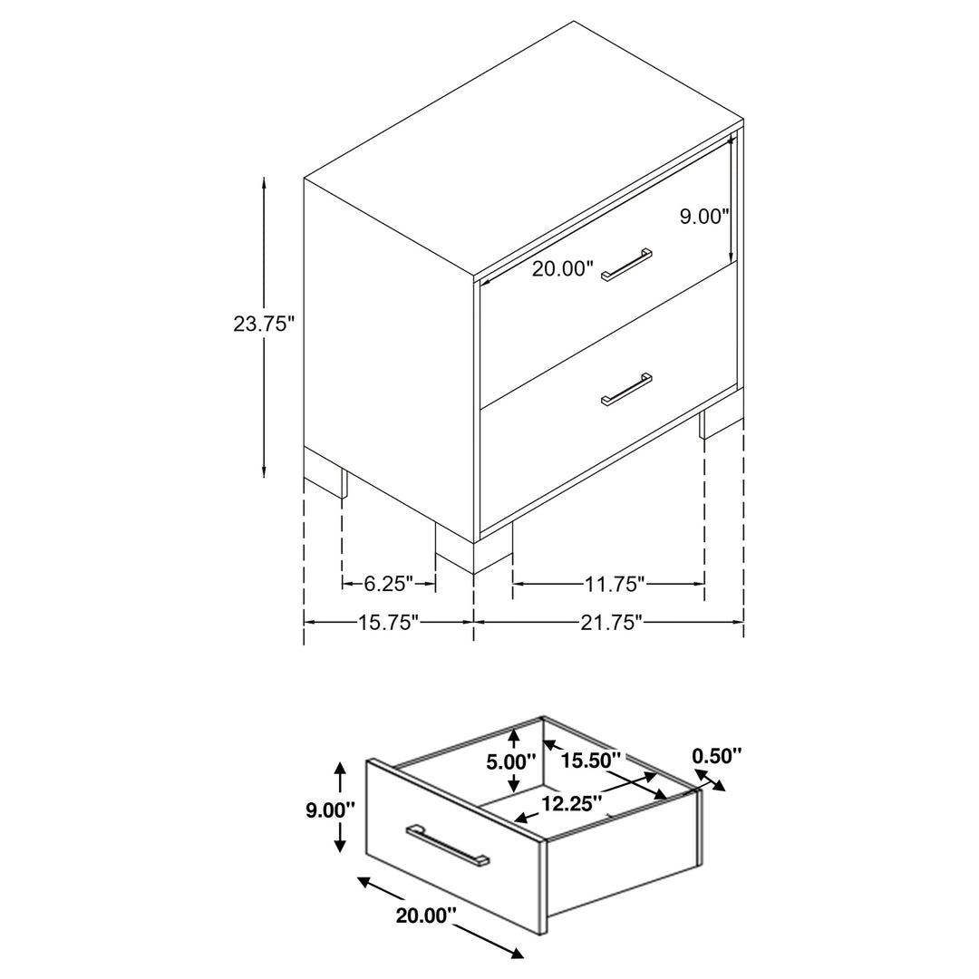 Sidney 2-drawer Nightstand Rustic Pine