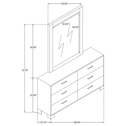 Sidney 6-drawer Dresser with Mirror Rustic Pine