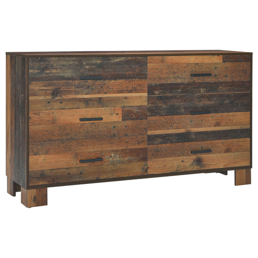 Sidney 6-drawer Dresser Rustic Pine