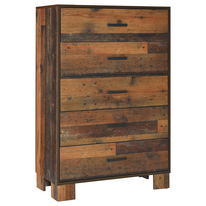 Sidney 5-drawer Bedroom Chest Rustic Pine