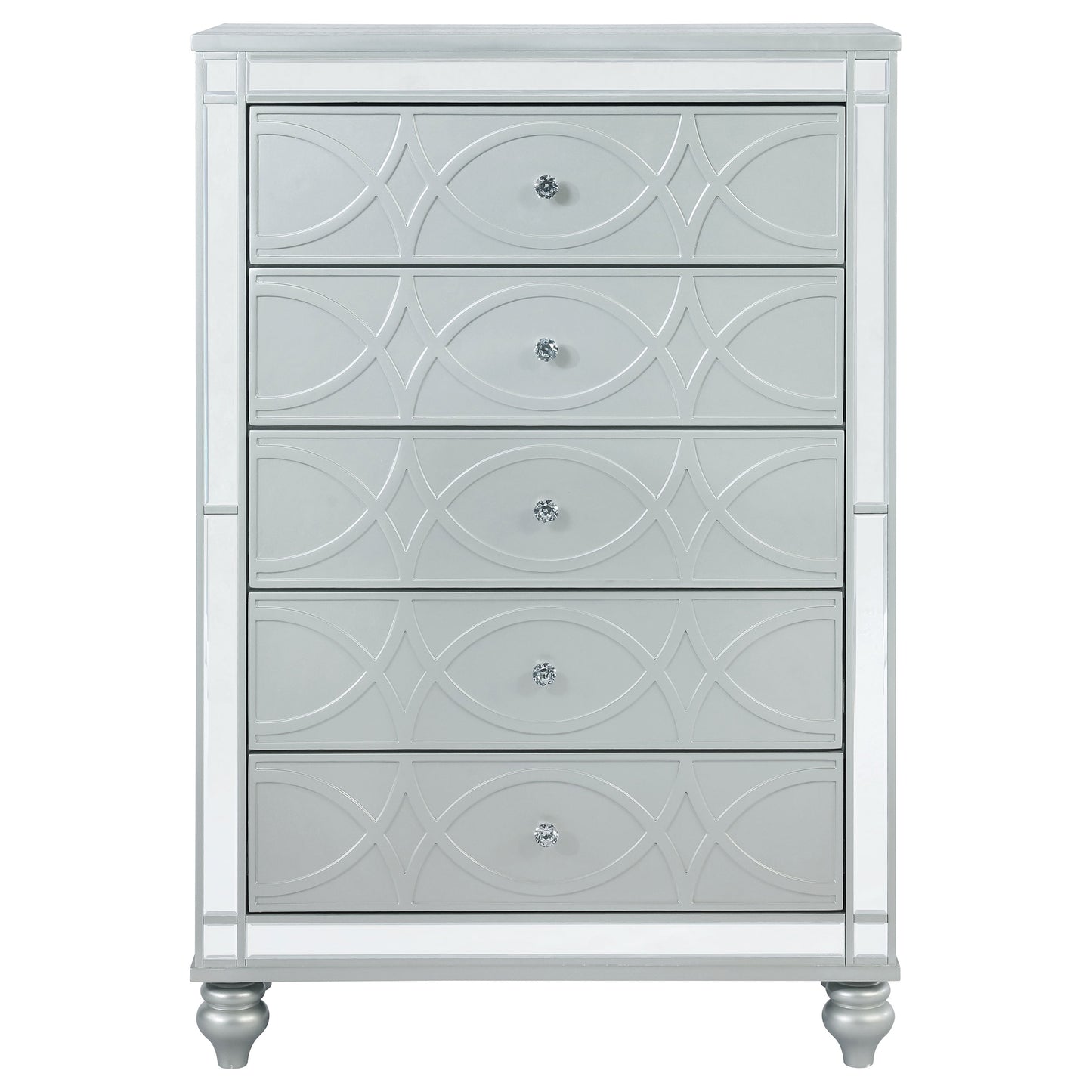 Gunnison 5-drawer Bedroom Chest Silver Metallic