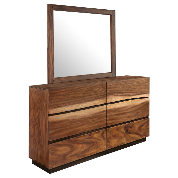 Winslow 6-drawer Dresser with Mirror Smokey Walnut