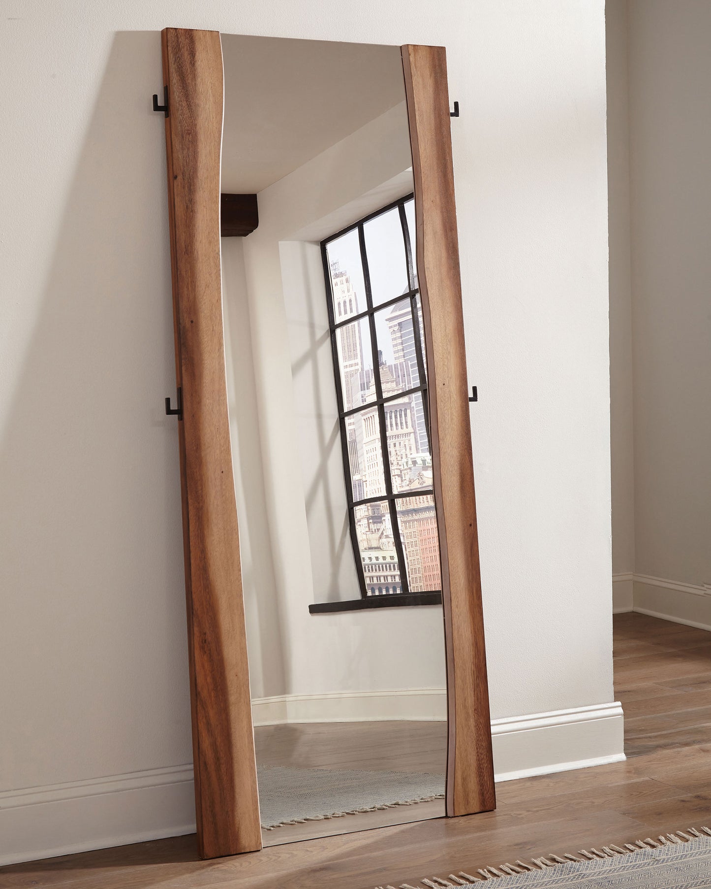 Winslow Standing Mirror Smokey Walnut and Coffee Bean