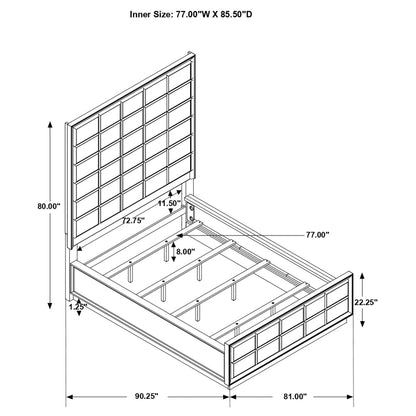 Durango Wood California King Panel Bed Smoked Peppercorn