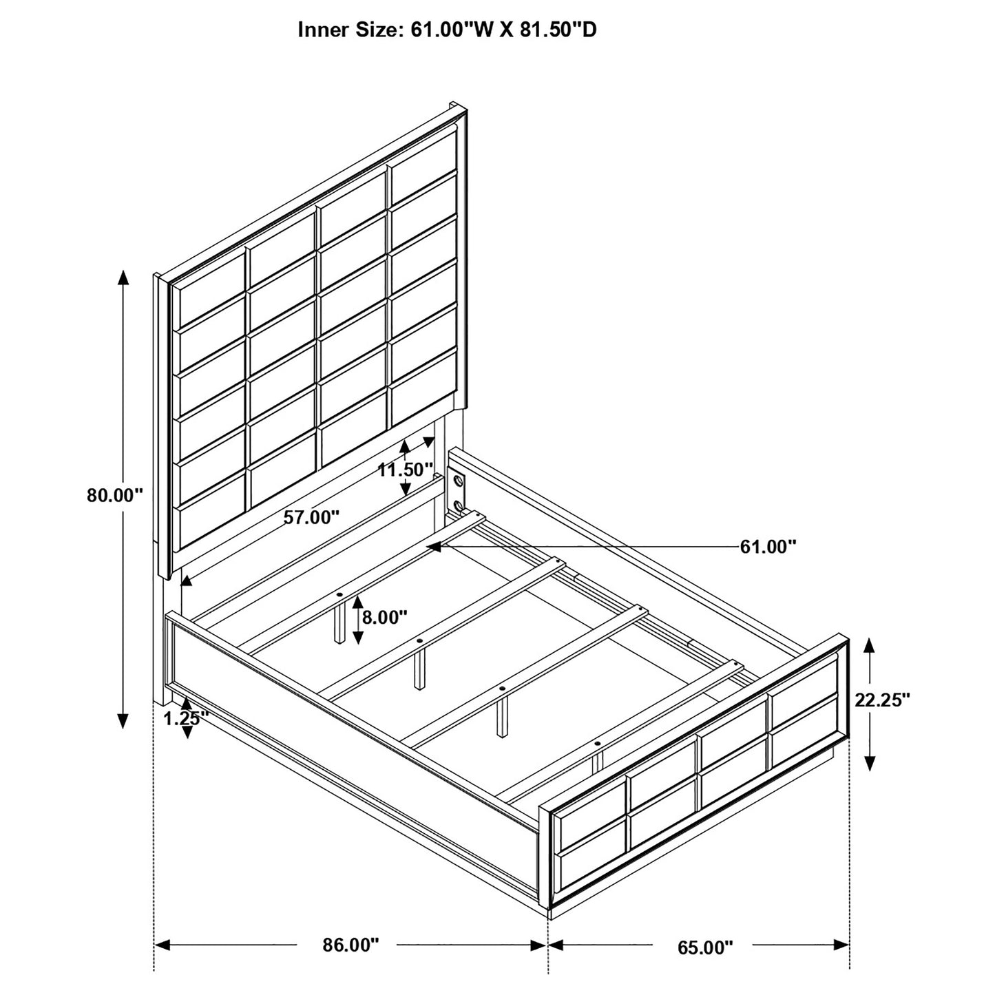 Durango Wood Queen Panel Bed Smoked Peppercorn