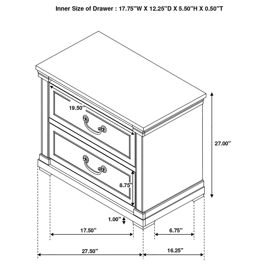 Hillcrest 2-drawer Nightstand Distressed White