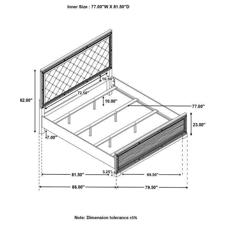 Cappola Wood Eastern King Panel Bed Black