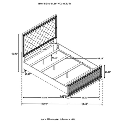 Cappola Wood Queen Panel Bed Black