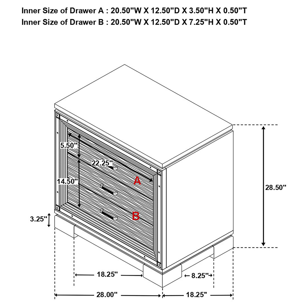 Cappola 2-drawer Nightstand Black