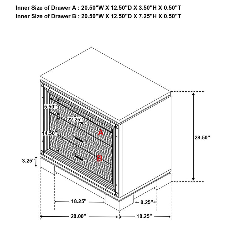 Cappola 2-drawer Nightstand Black