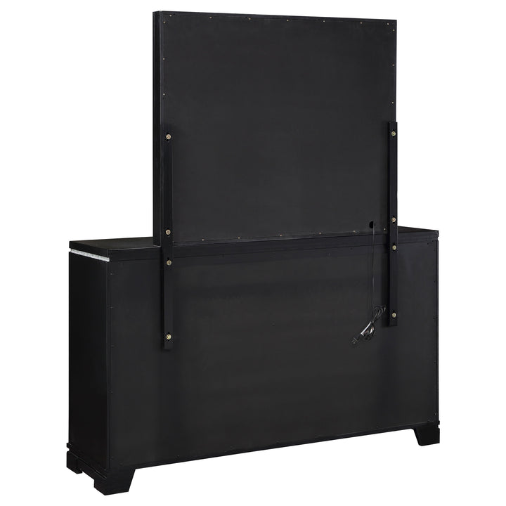 Cappola 6-drawer Dresser with Mirror Black