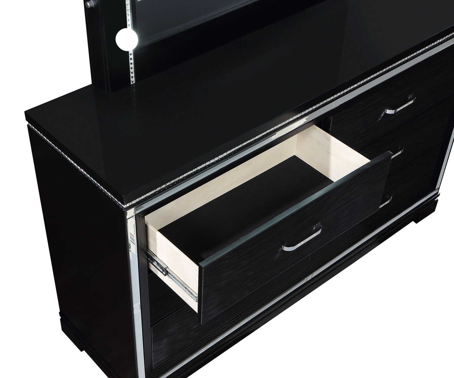 Cappola 6-drawer Dresser with Mirror Black