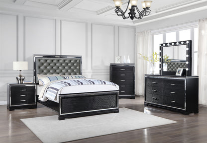 Cappola 6-drawer Dresser with Mirror Black