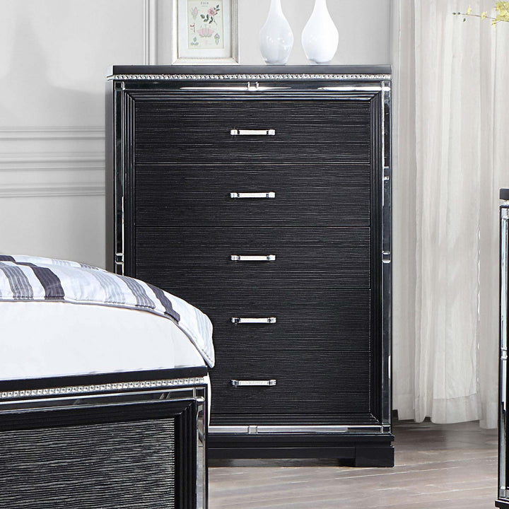 Cappola 5-drawer Bedroom Chest Black