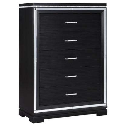 Cappola 5-drawer Bedroom Chest Black