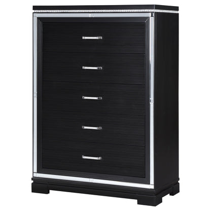 Cappola 5-drawer Bedroom Chest Black