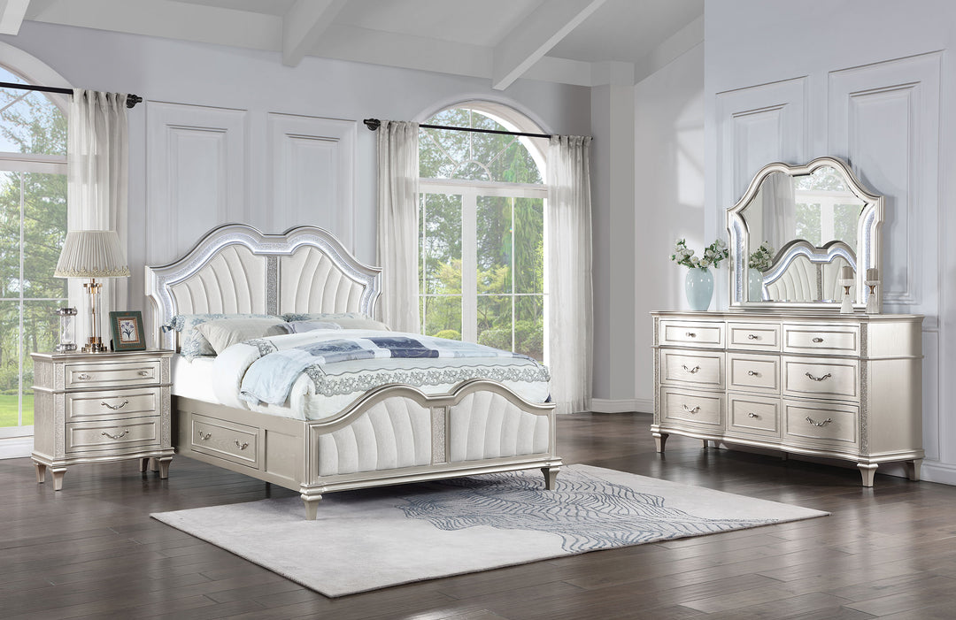 Evangeline 4-piece Queen Bedroom Set Silver Oak