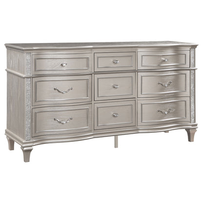 Evangeline 9-drawer Dresser Silver Oak