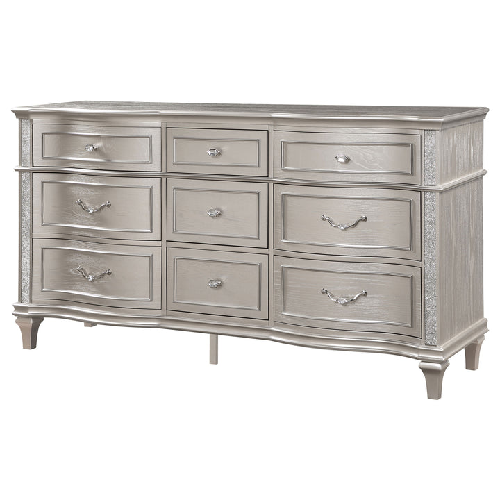 Evangeline 9-drawer Dresser Silver Oak