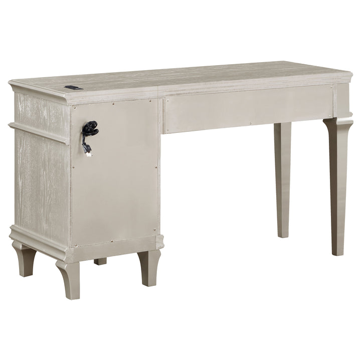 Evangeline 4-drawer Vanity Desk Makeup Table Silver Oak