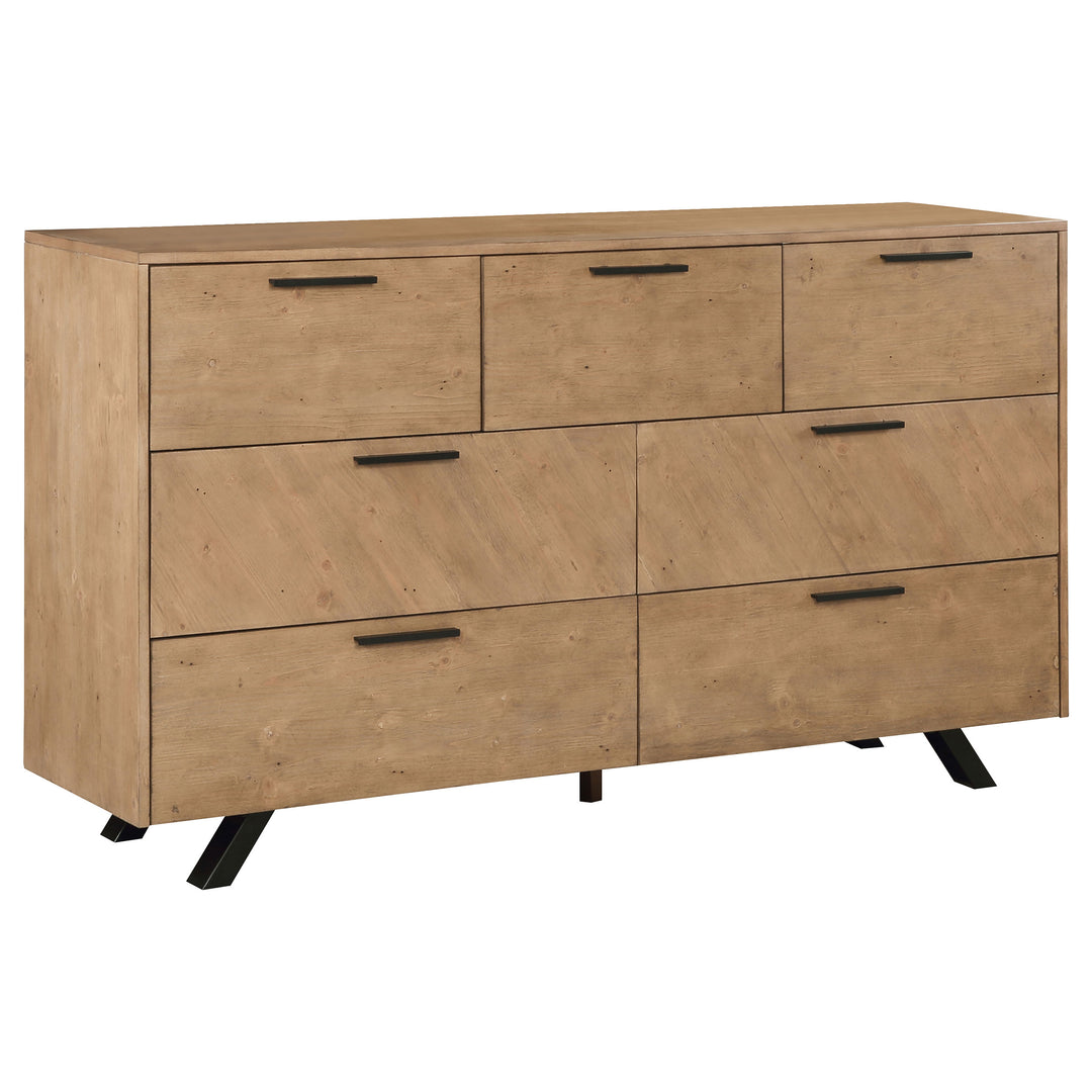 Taylor 7-drawer Dresser Light Honey Brown