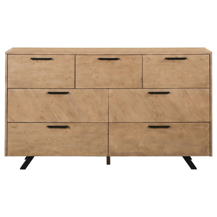 Taylor 7-drawer Dresser Light Honey Brown