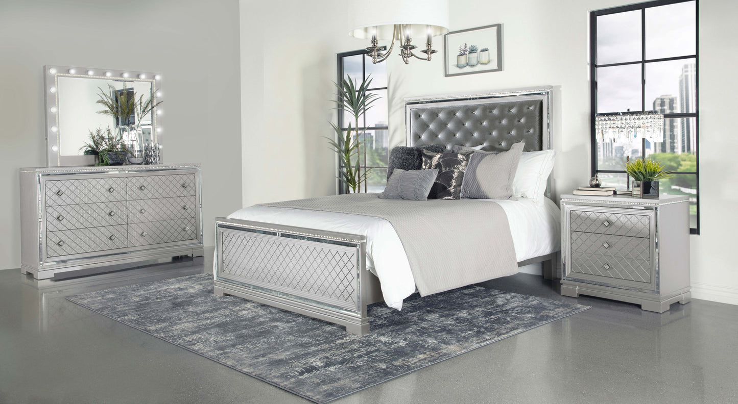 Eleanor 4-piece Eastern King Bedroom Set Metallic Mercury