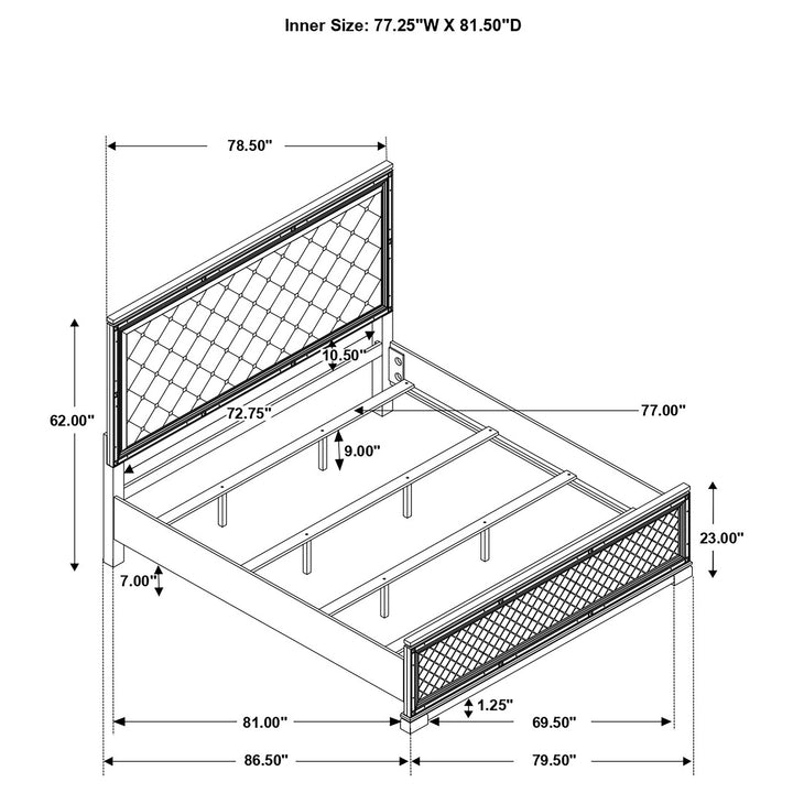 Eleanor Wood Eastern King Panel Bed Metallic Mercury