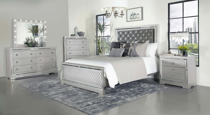 Eleanor Wood California King Panel Bed Metallic Mercury