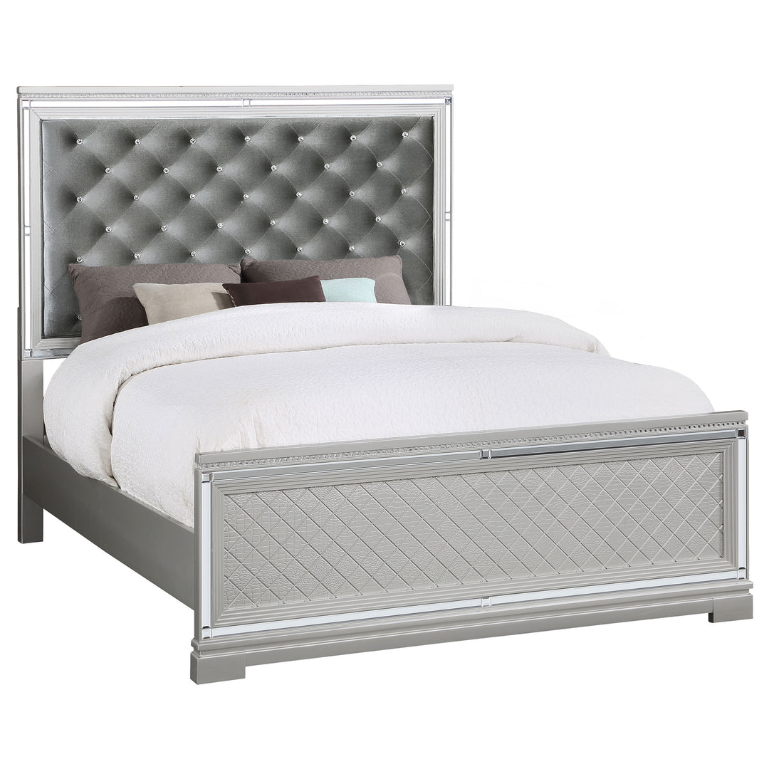 Eleanor Wood Queen Panel Bed Metallic Mercury