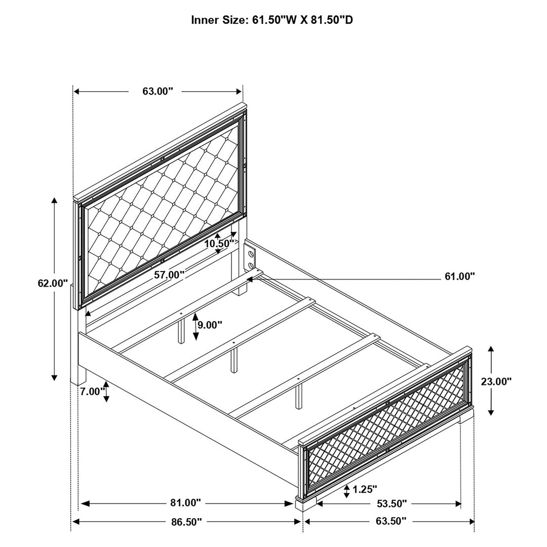 Eleanor Wood Queen Panel Bed Metallic Mercury