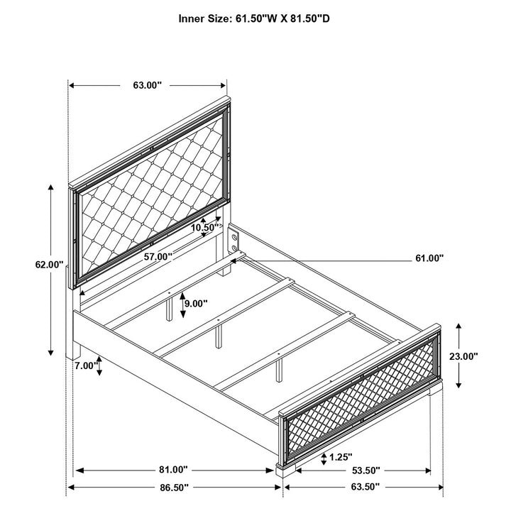 Eleanor Wood Queen Panel Bed Metallic Mercury