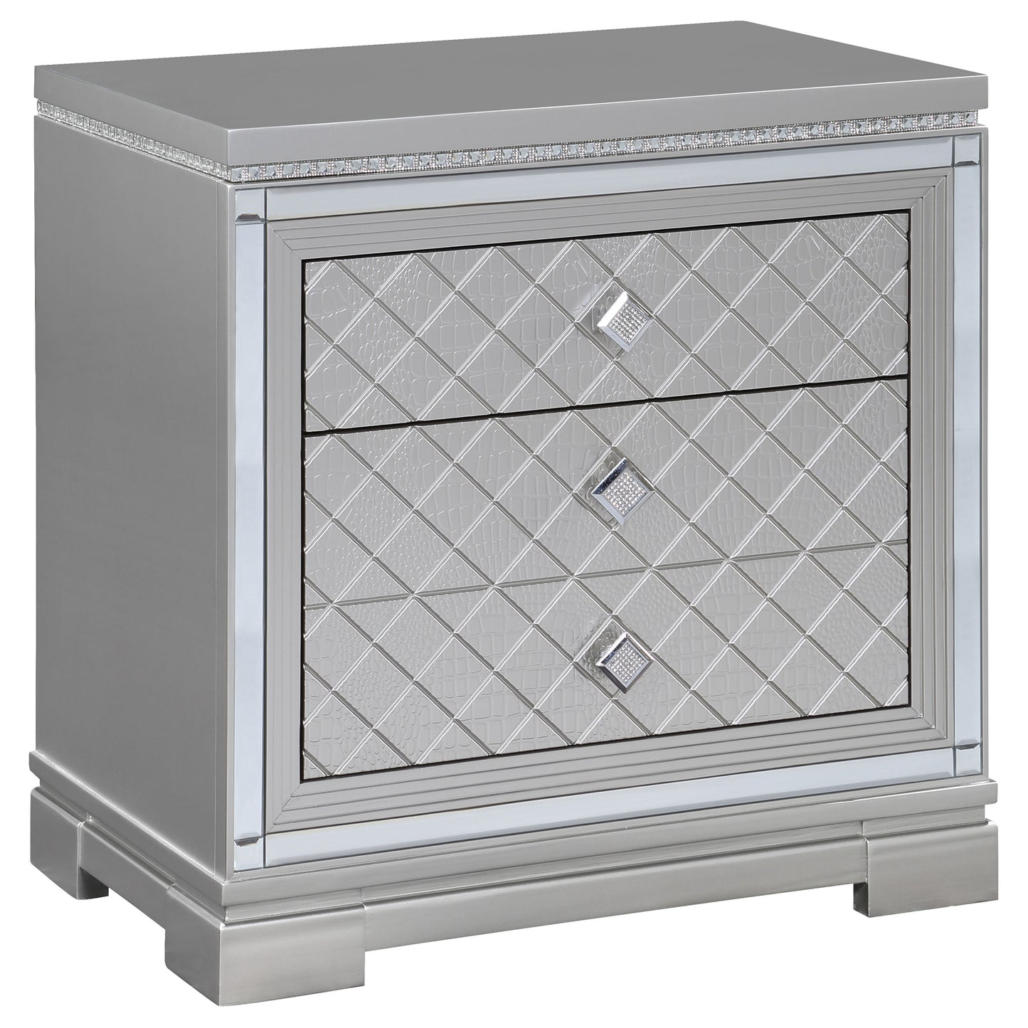 Eleanor 2-drawer Nightstand Metallic Mercury