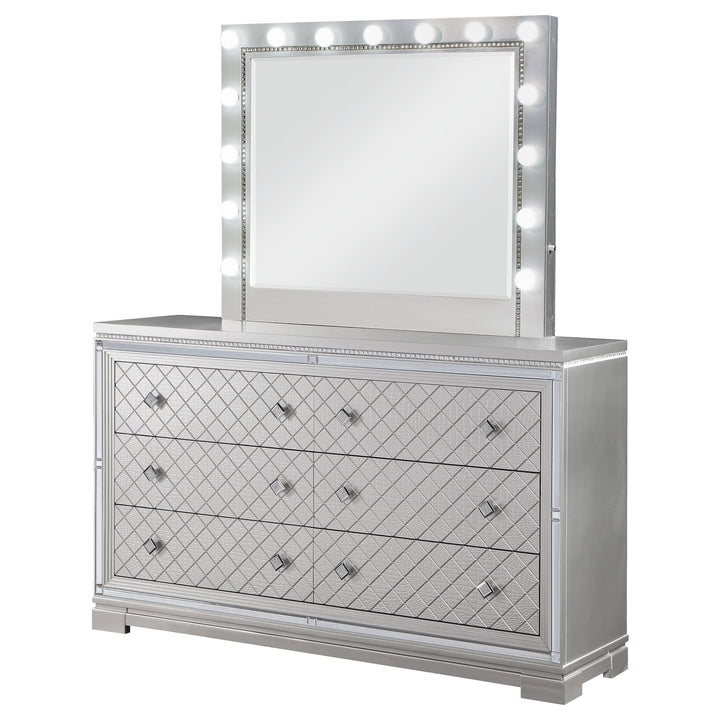 Eleanor 6-drawer Dresser with Mirror Metallic Mercury