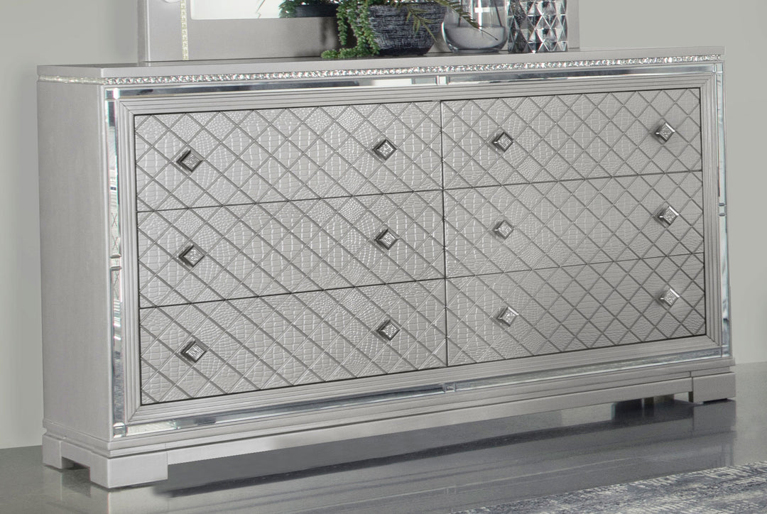 Eleanor 6-drawer Dresser Metallic Mercury