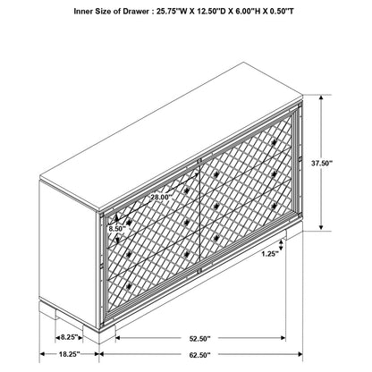 Eleanor 6-drawer Dresser Metallic Mercury