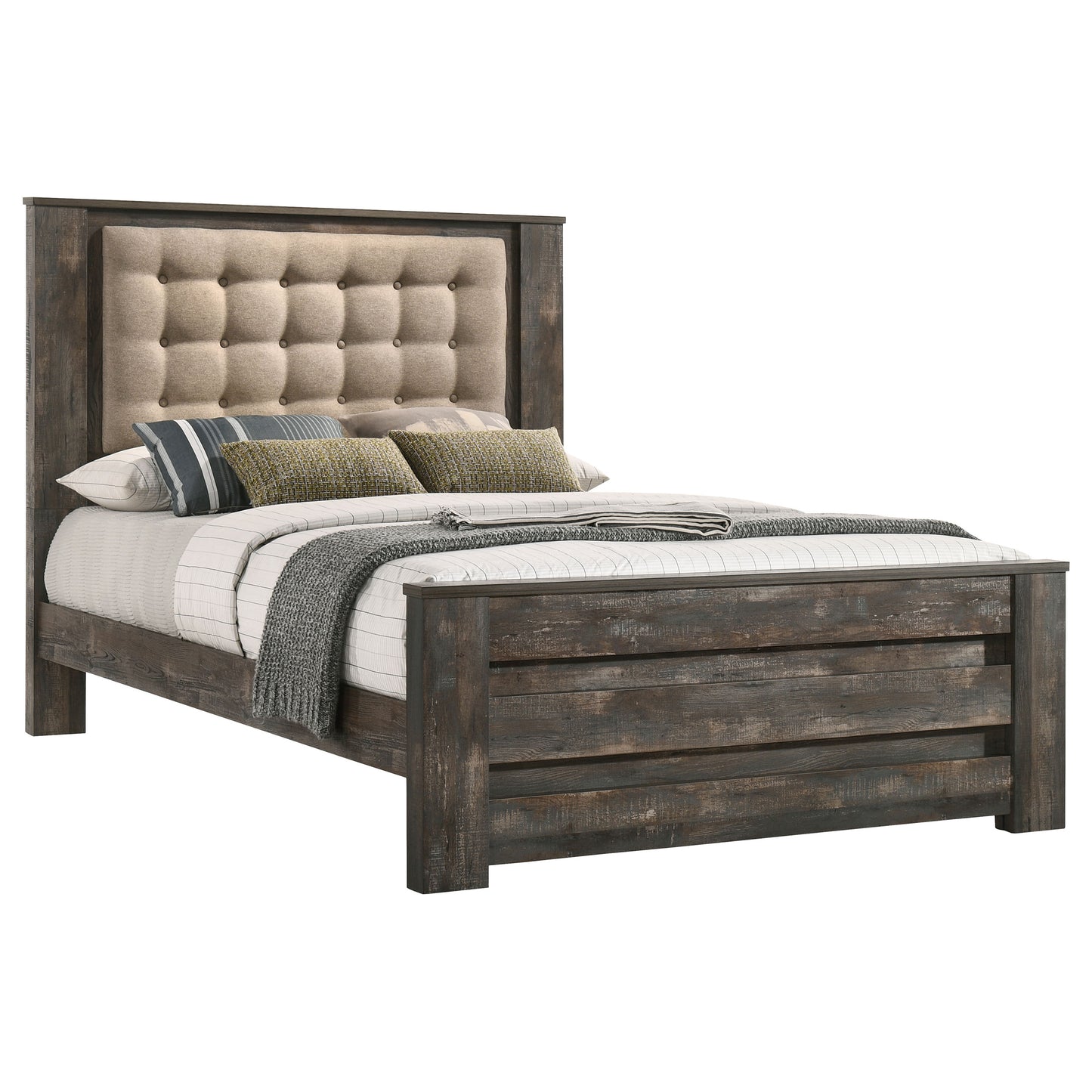 Ridgedale 4-piece Eastern King Bedroom Set Weathered Dark Brown and Latte