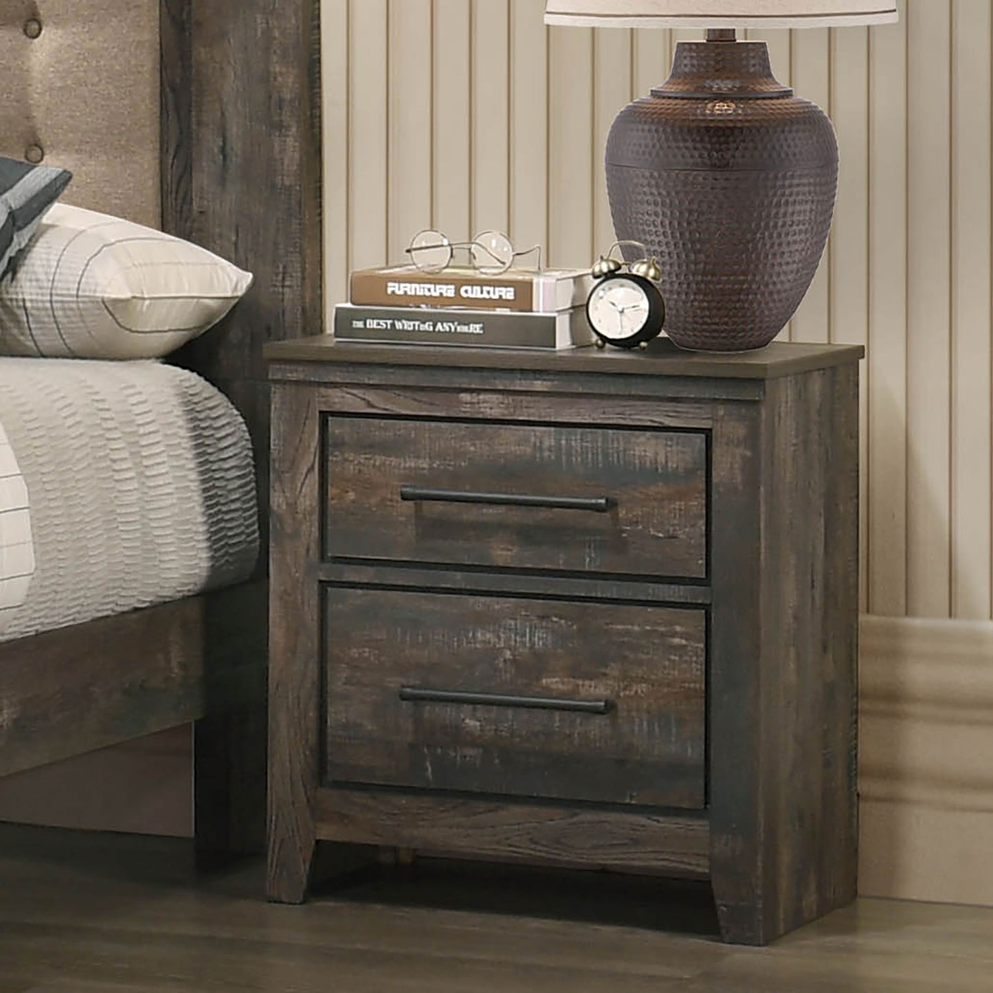 Ridgedale 2-drawer Nightstand Weathered Brown