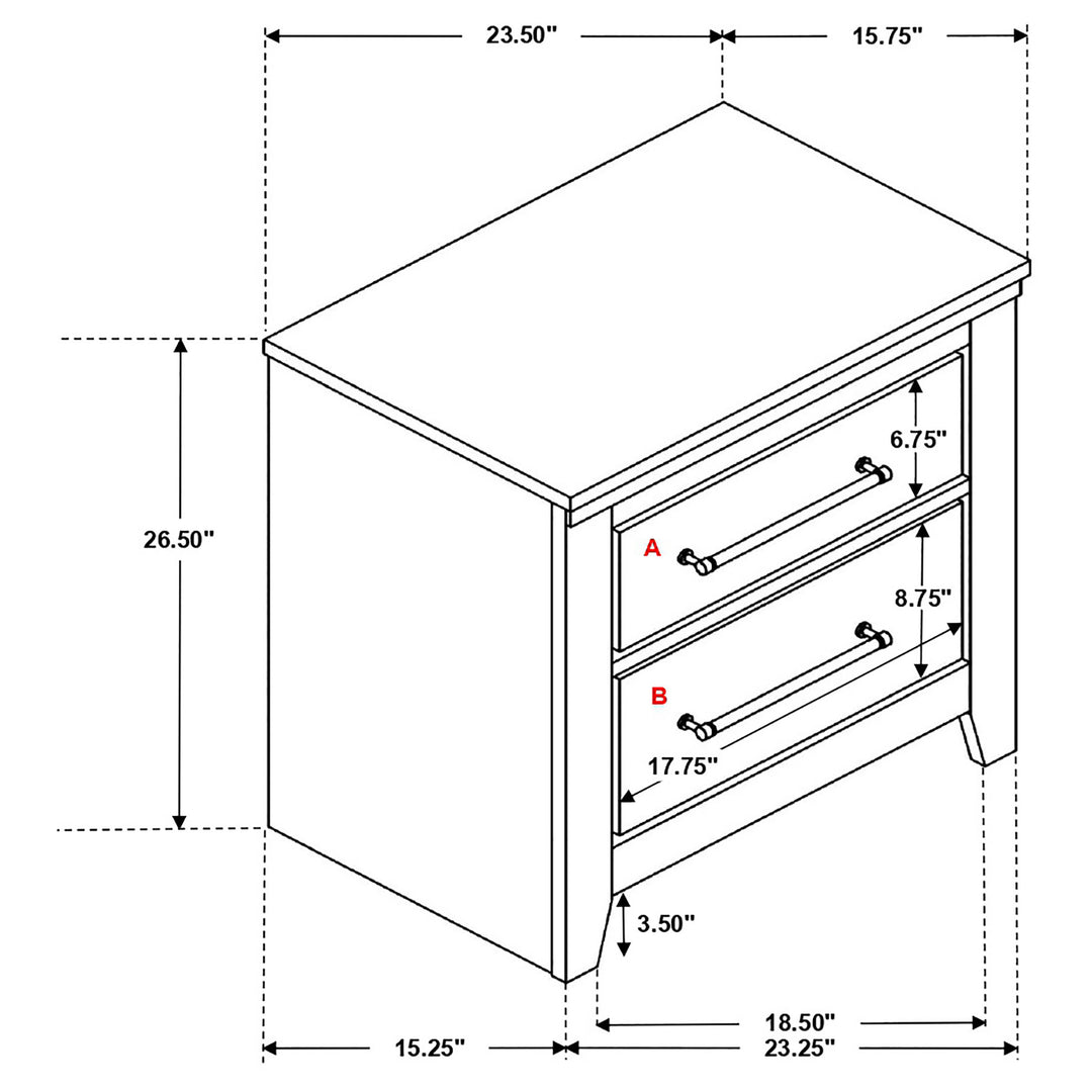 Ridgedale 2-drawer Nightstand Weathered Brown