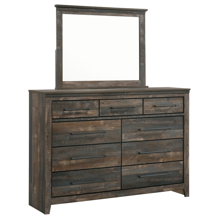 Ridgedale 9-drawer Dresser with Mirror Weathered Brown